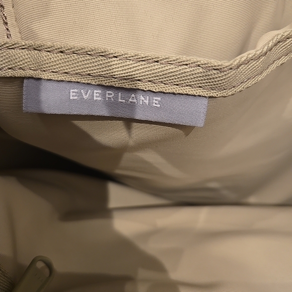 NWOT EVERLANE The Renew Tan Beige Twill Canvas Carry All Travel Tote Bag - Picture 4 of 6